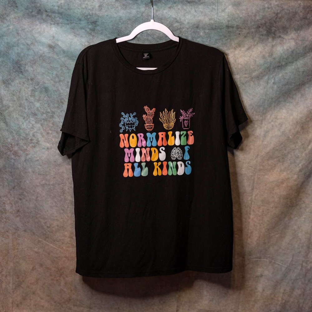SHEIN Normalize Minds of All Kinds Colorful Plant Graphi Tee - OXL